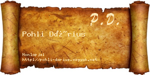 Pohli Dárius névjegykártya